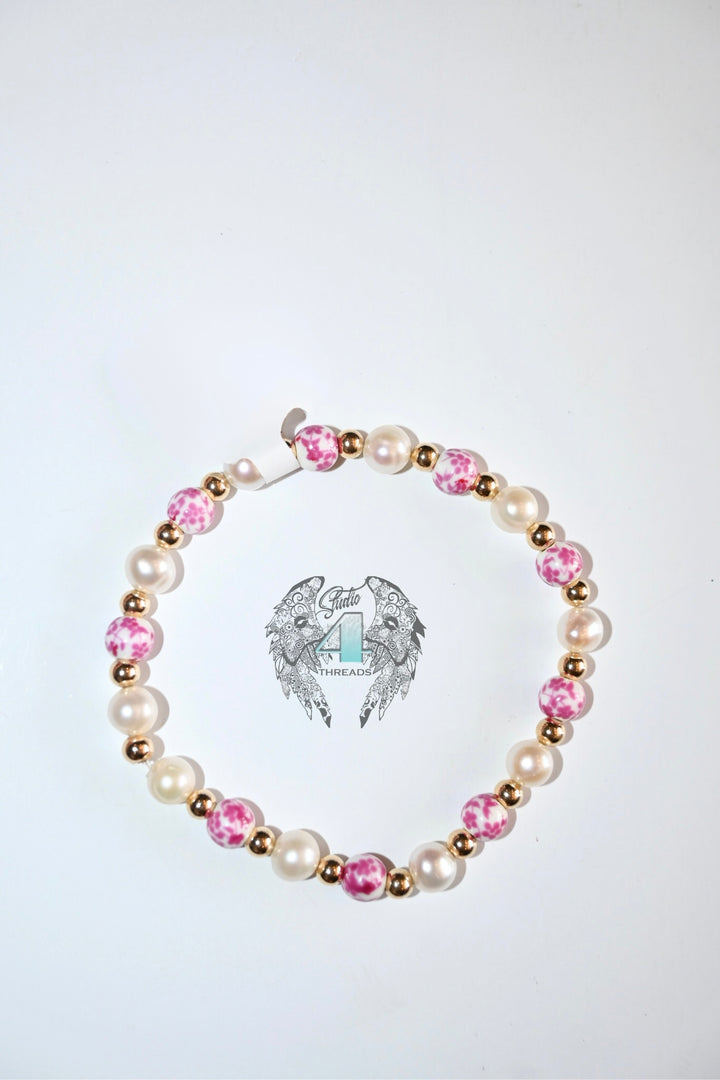 6.5"  Floral Porcelain Bracelet