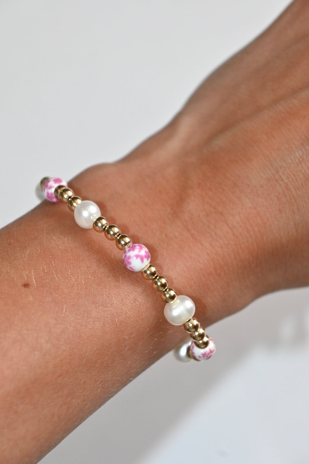 Cherry Blossom Floral Porcelain Bracelet