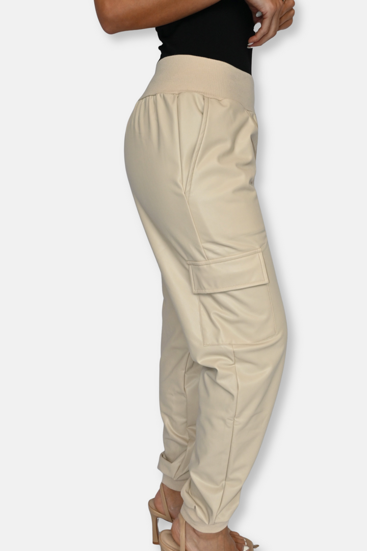 Fiona Faux Leather Joggers