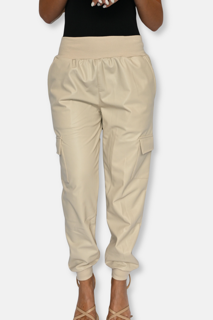 Fiona Faux Leather Joggers