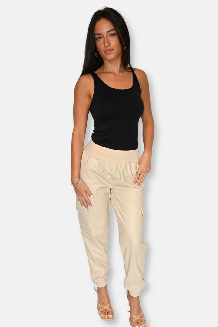 Fiona Faux Leather Joggers