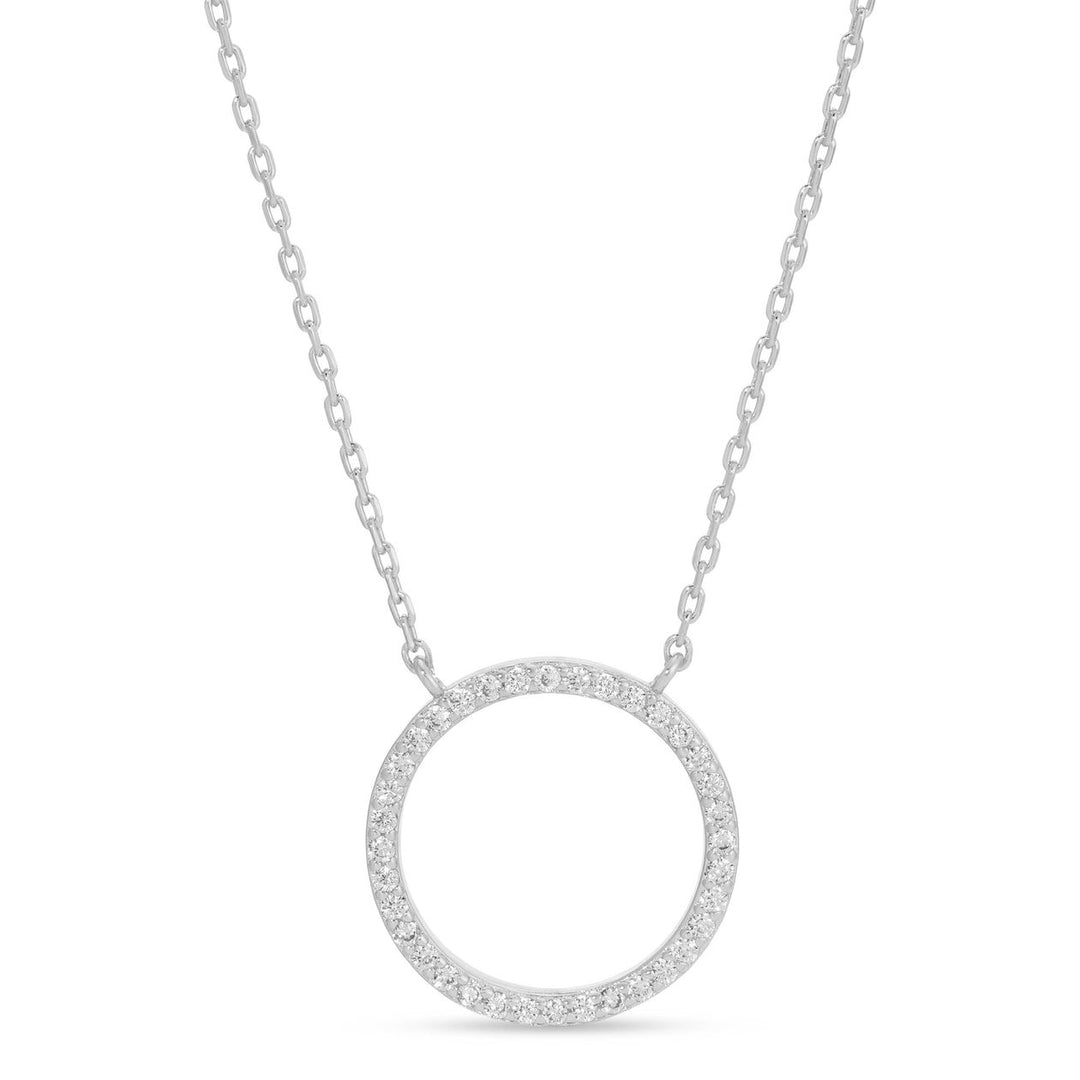 Open Pave Circle Pendant Necklace