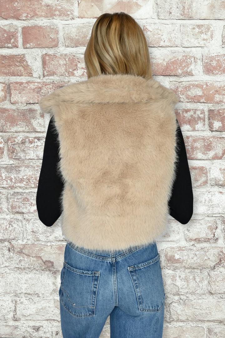 Almond Cozy Fur Vest