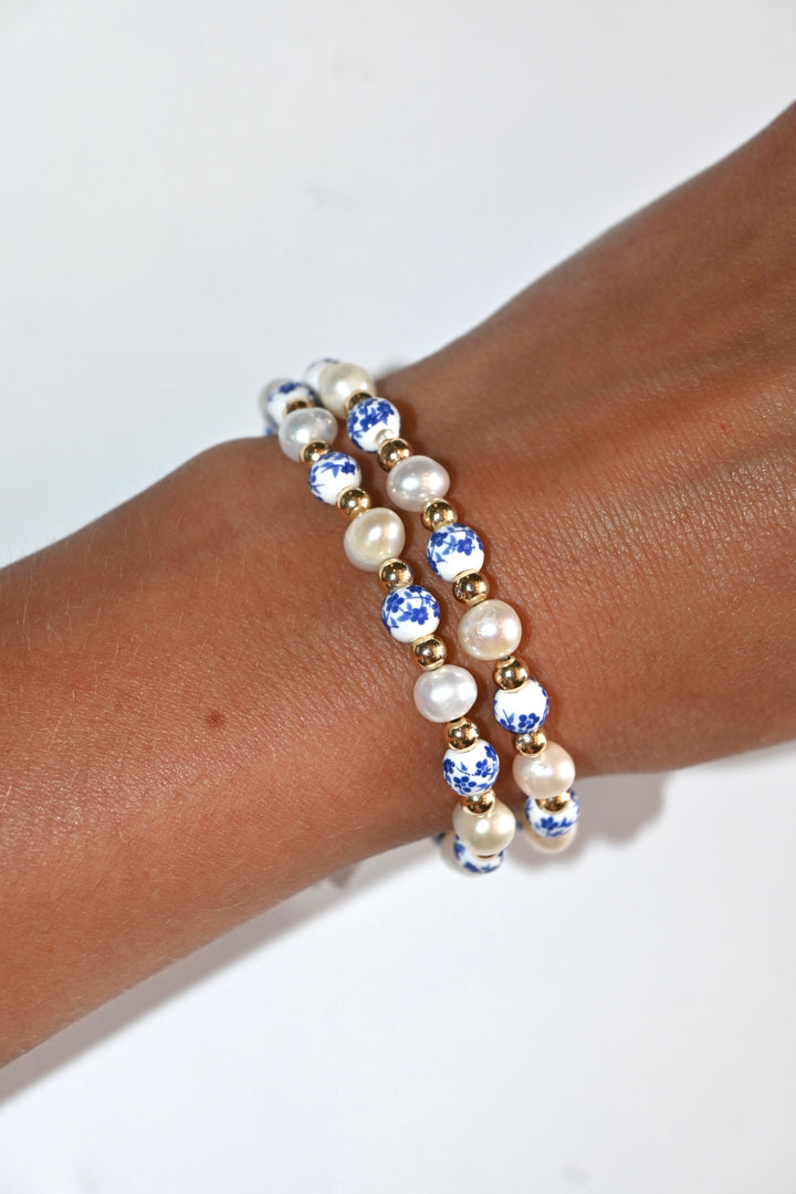 6.5"  Floral Porcelain Bracelet