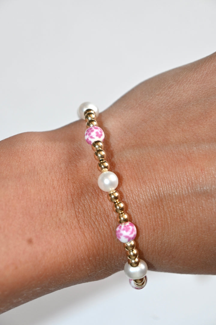 Cherry Blossom Floral Porcelain Bracelet