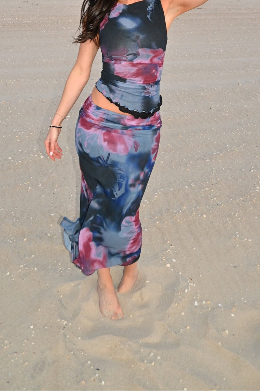 Sunset Mesh Maxi Skirt