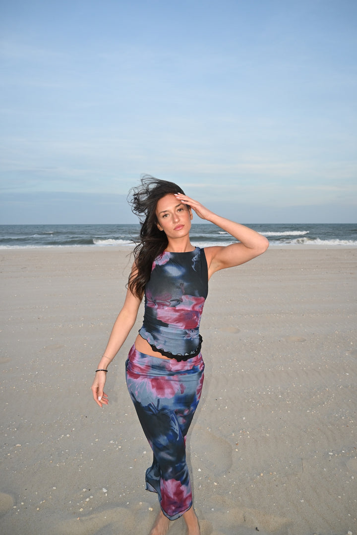 Ash Printed Knit Top