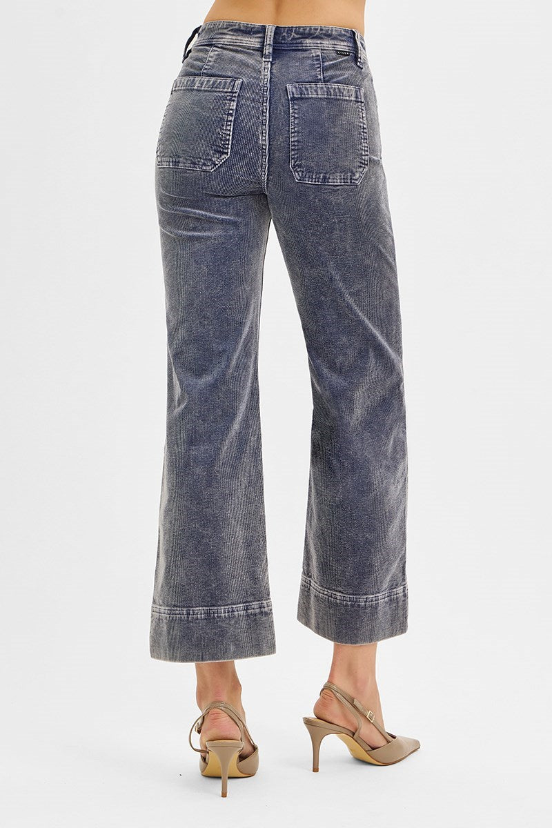 High Rise Crop Corduroy Pant