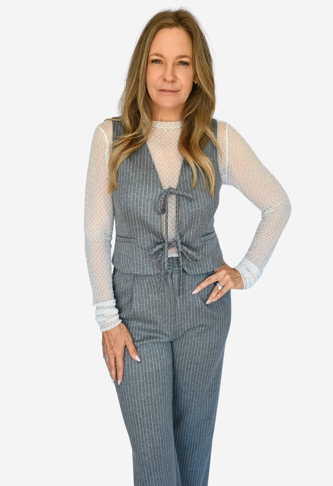 DAY TO DAY PINSTRIPE VEST TOP