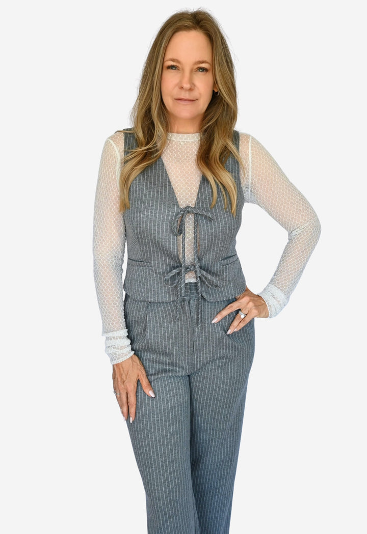 DAY TO DAY PINSTRIPE VEST TOP