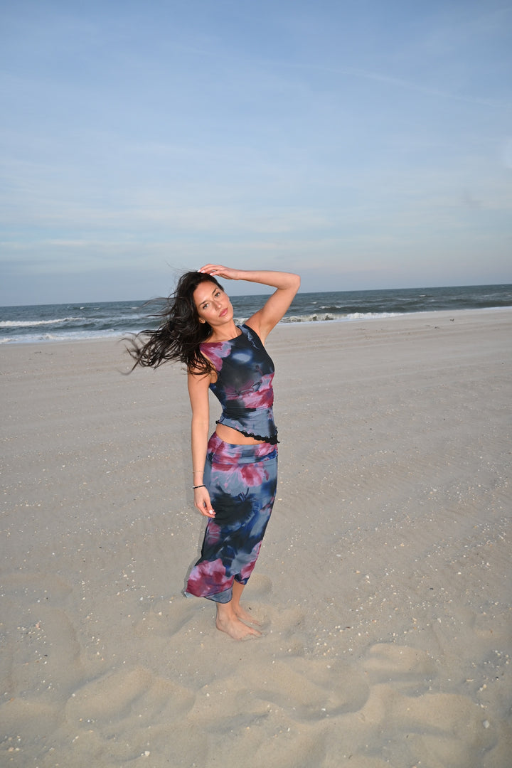 Sunset Mesh Maxi Skirt