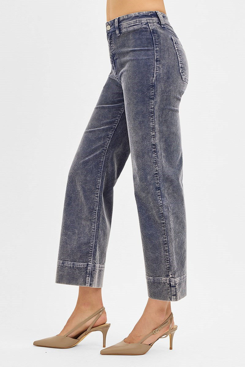 High Rise Crop Corduroy Pant