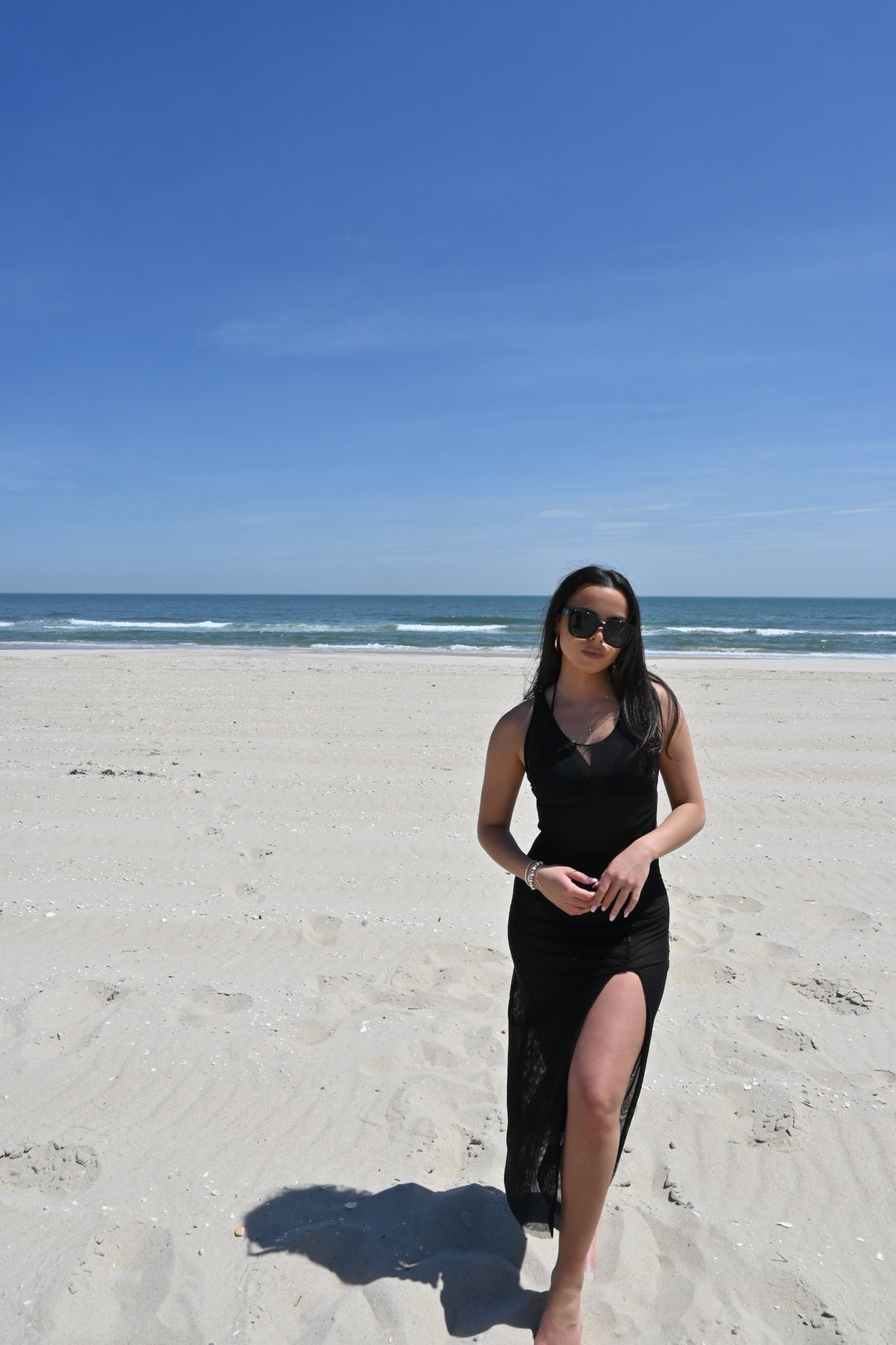 Stretch Mesh Maxi Dress