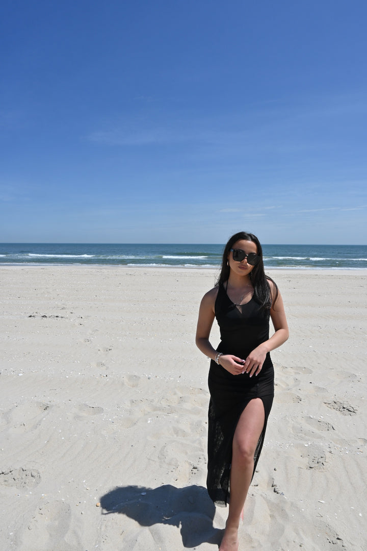 Stretch Mesh Maxi Dress