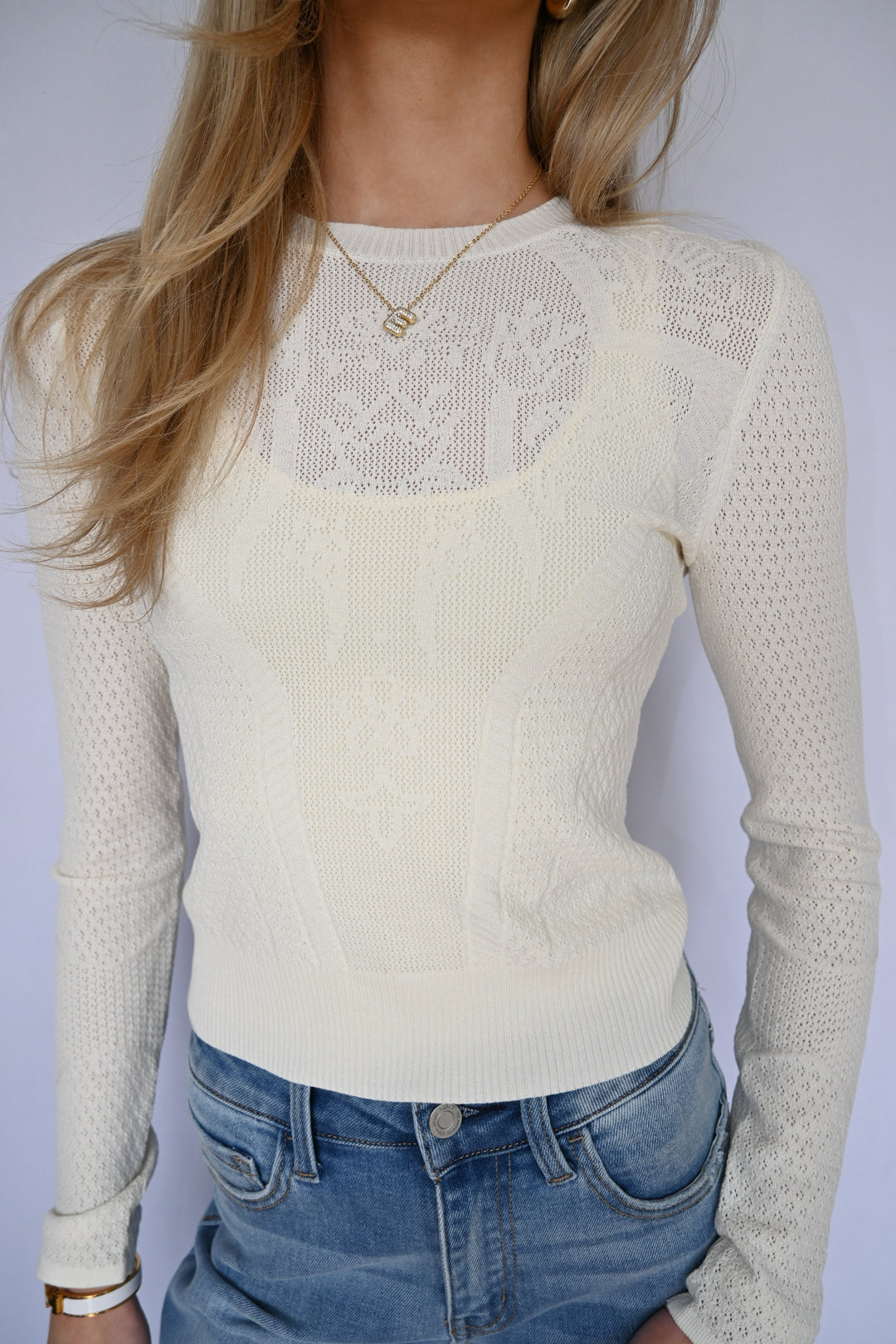 Melrose Lace Long Sleeve Top