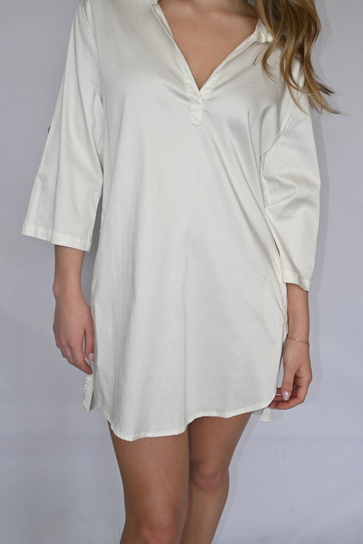 Timeless Elegance 3/4 Sleeve Shirt Dress