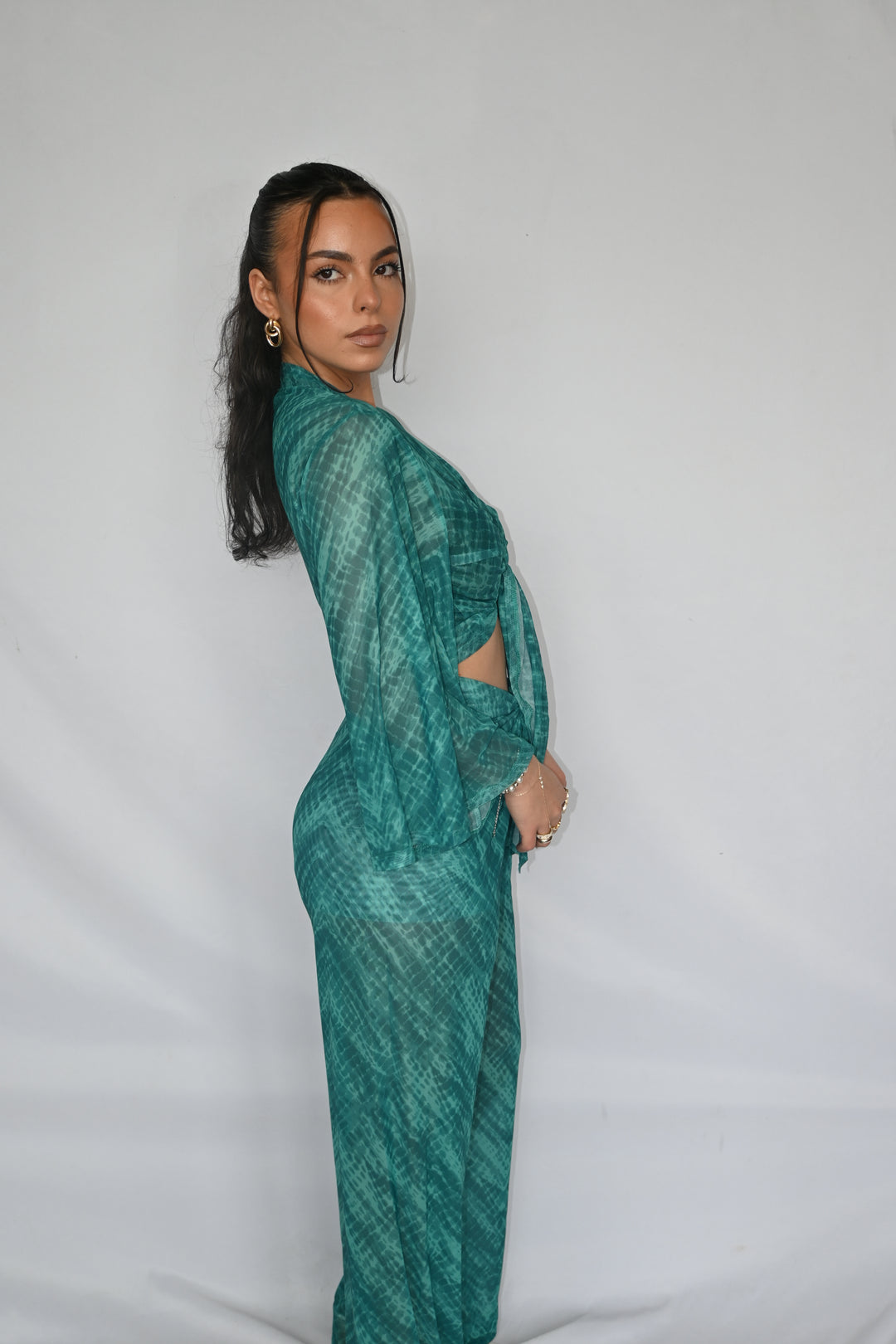 Emerald Serpent Sheer Beach Pants