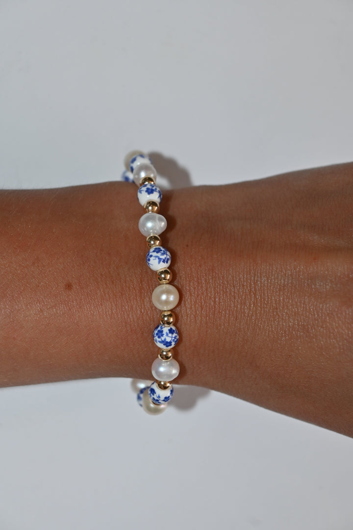 6.5"  Floral Porcelain Bracelet