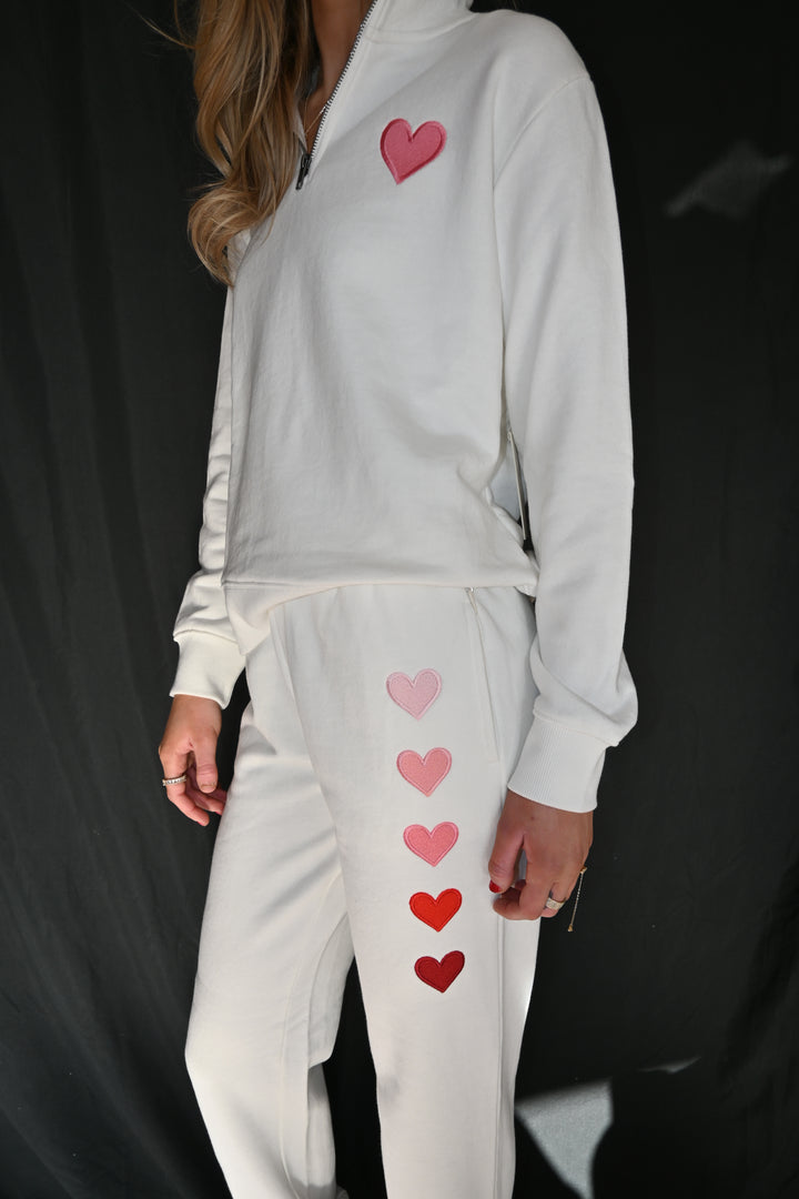 Embroidered Heart Joggers