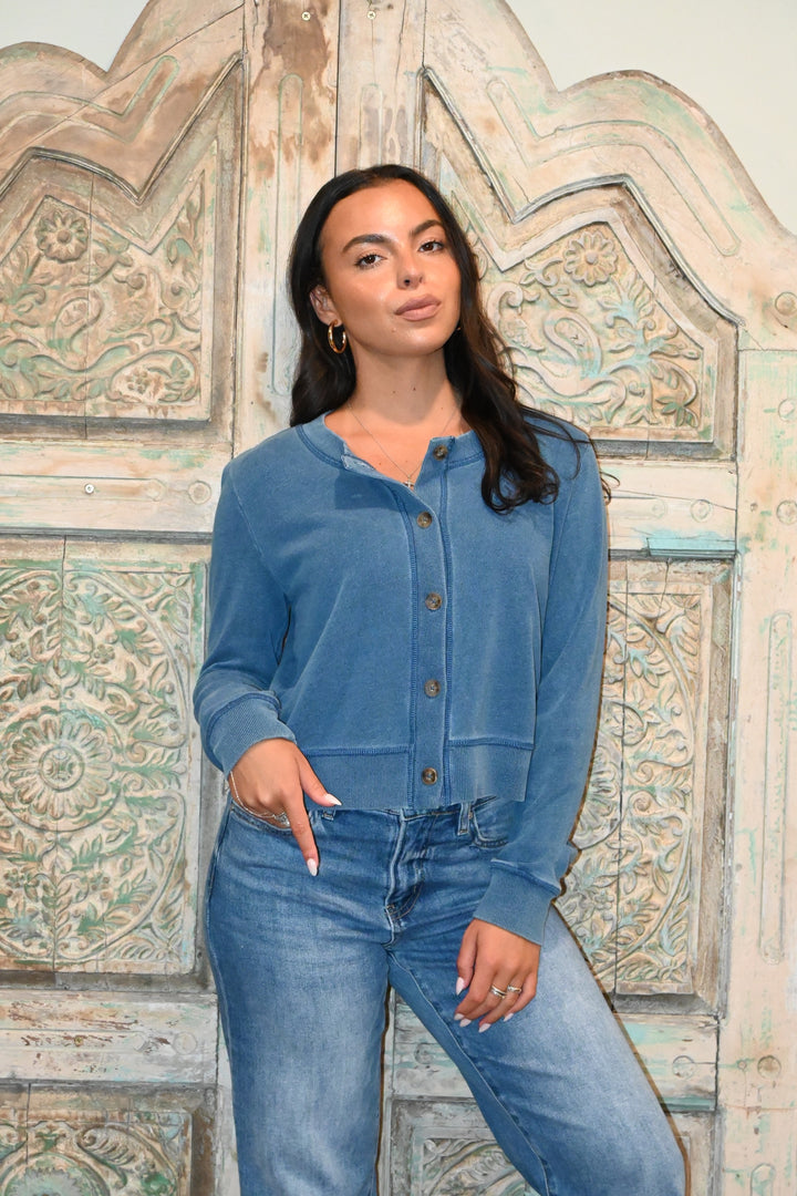 Daily Knit Denim Cardigan