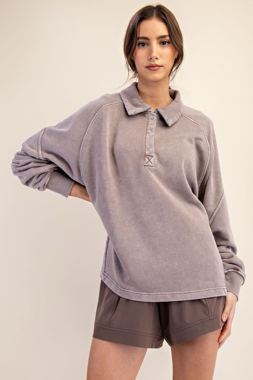French Terry Henley Sweatshirt