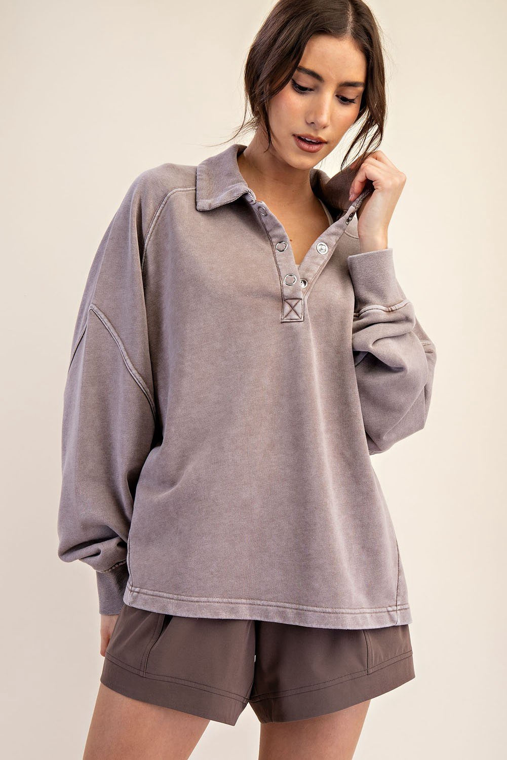 French Terry Henley Sweatshirt