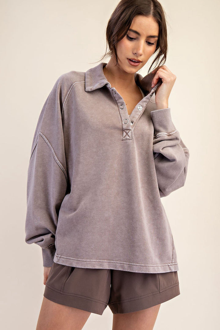 French Terry Henley Sweatshirt