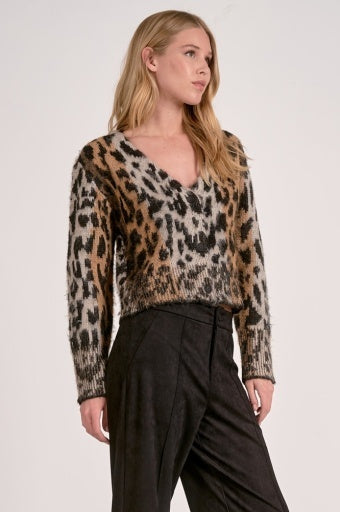 Cheetah Print Cardigan Sweater