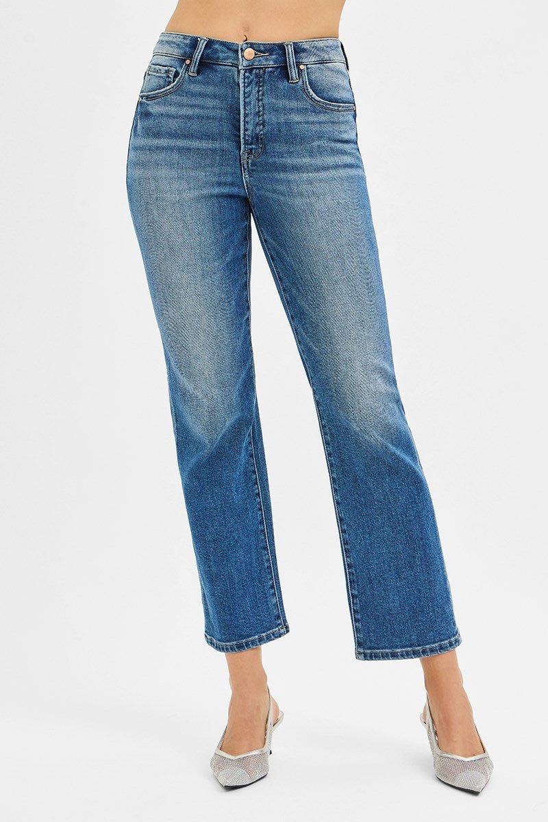 TC High Rise Crop Straight Jeans