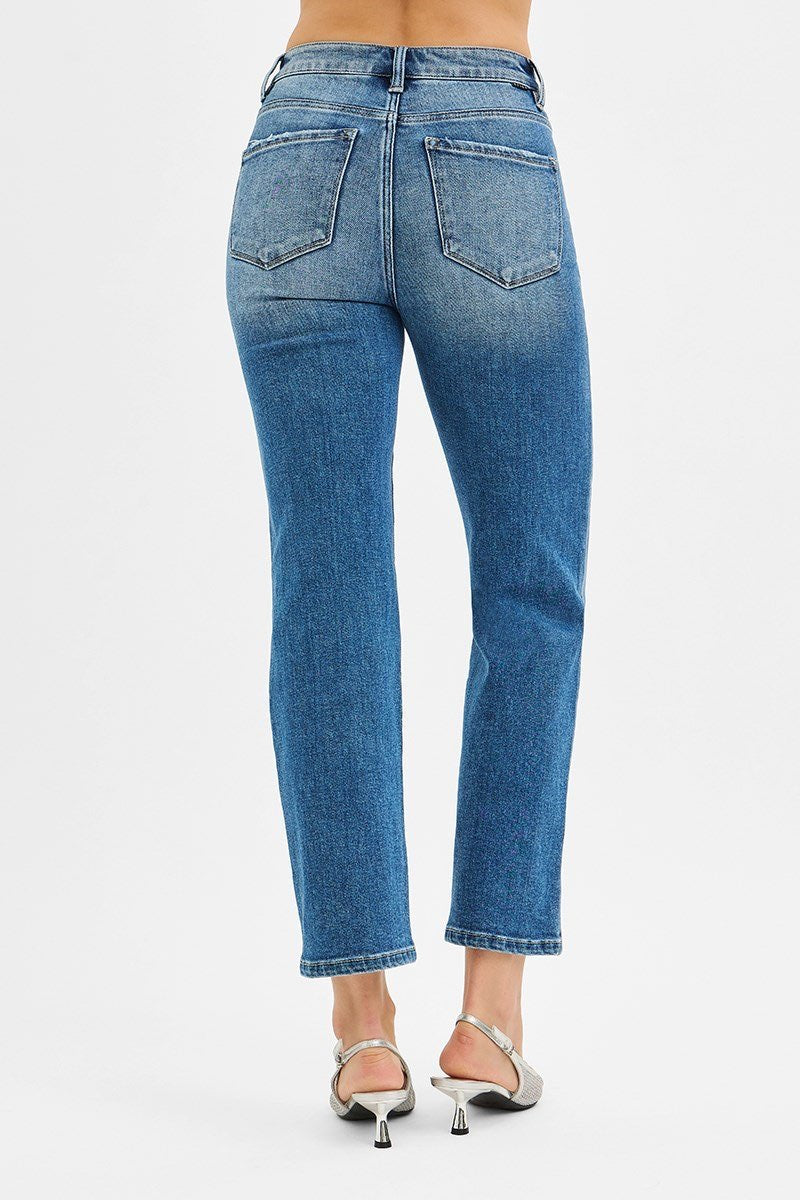TC High Rise Crop Straight Jeans
