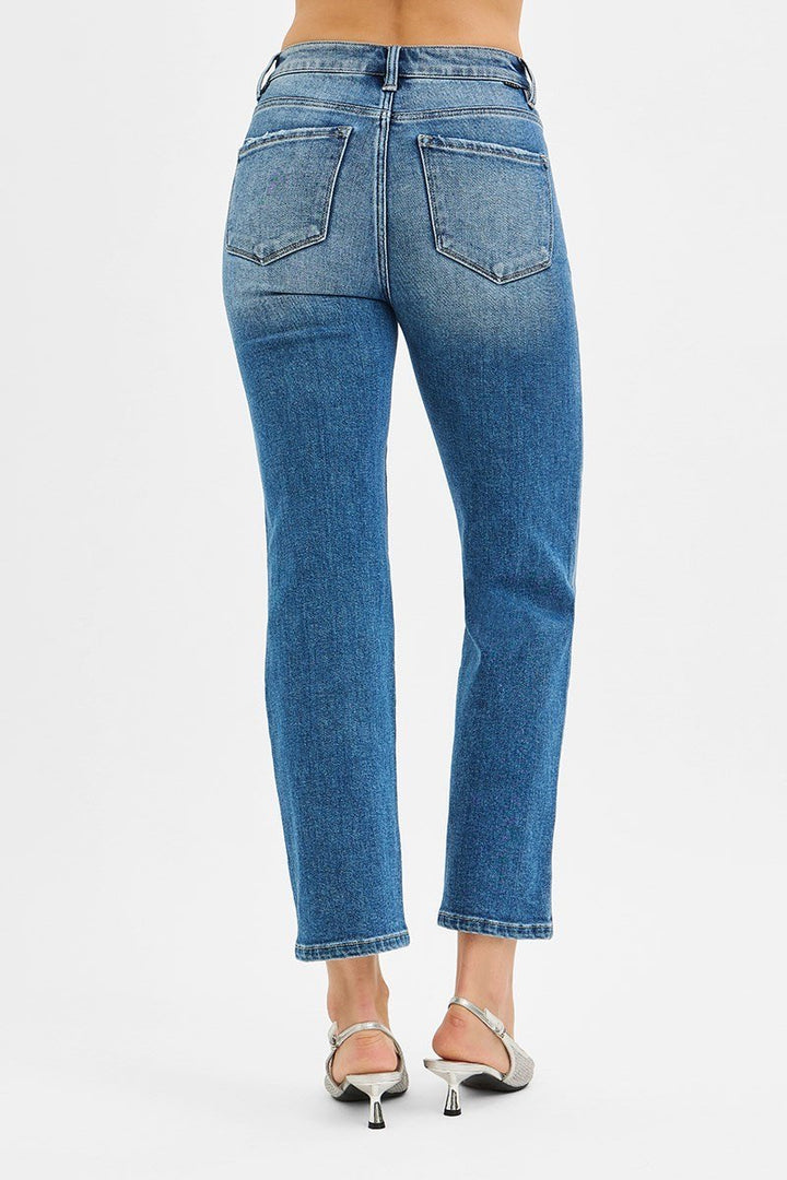 TC High Rise Crop Straight Jeans