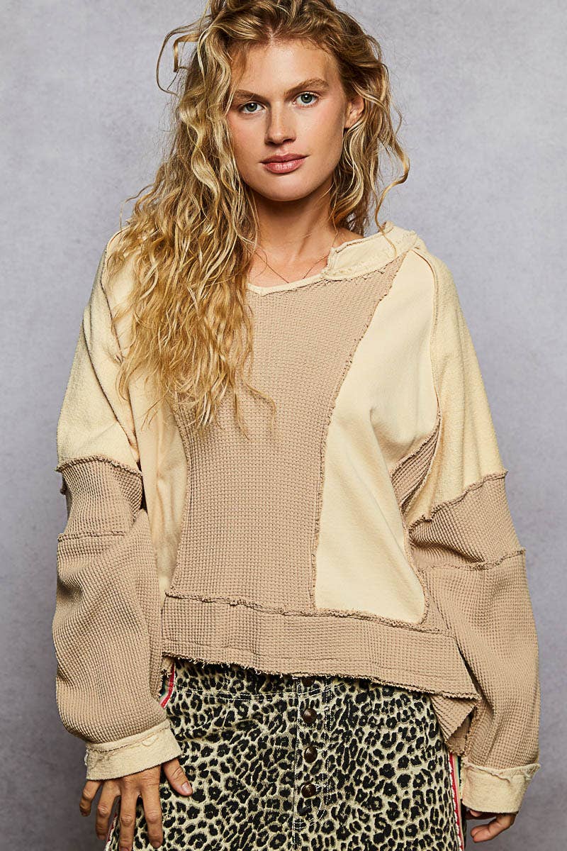 Frayed Edge Contrast Top