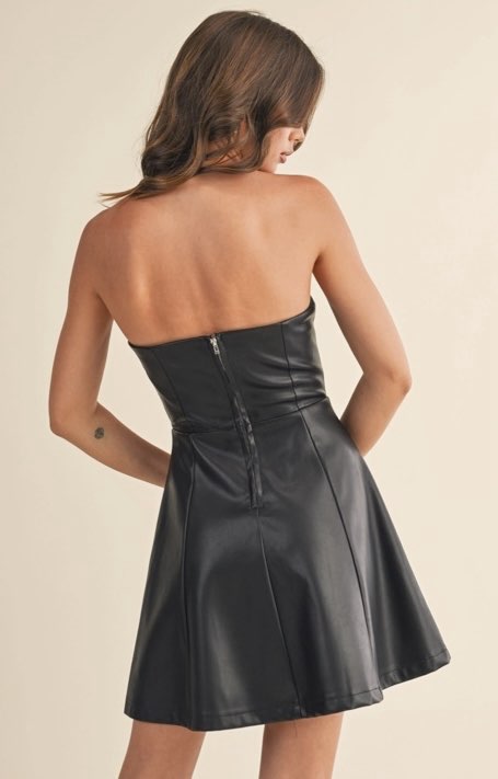Faux Leather Mini Dress