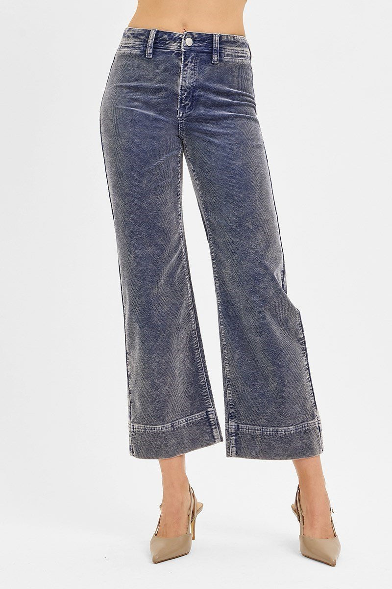 High Rise Crop Corduroy Pant