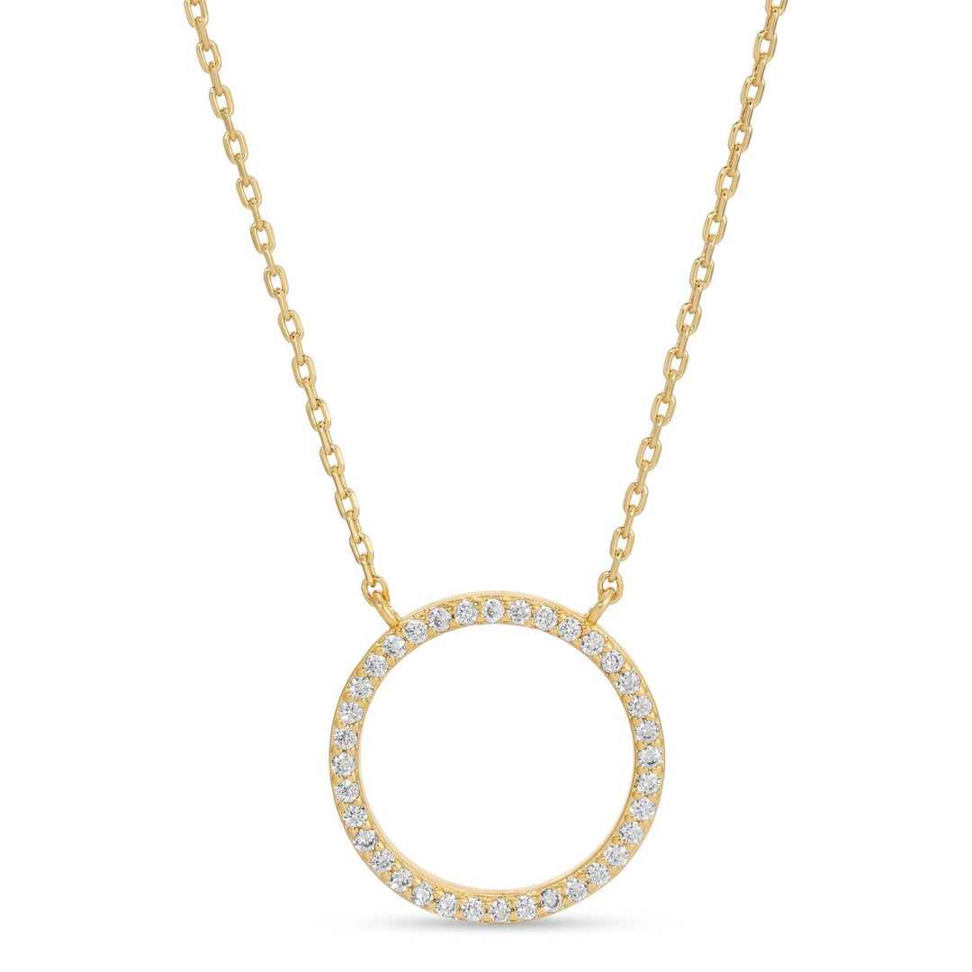 Open Pave Circle Pendant Necklace