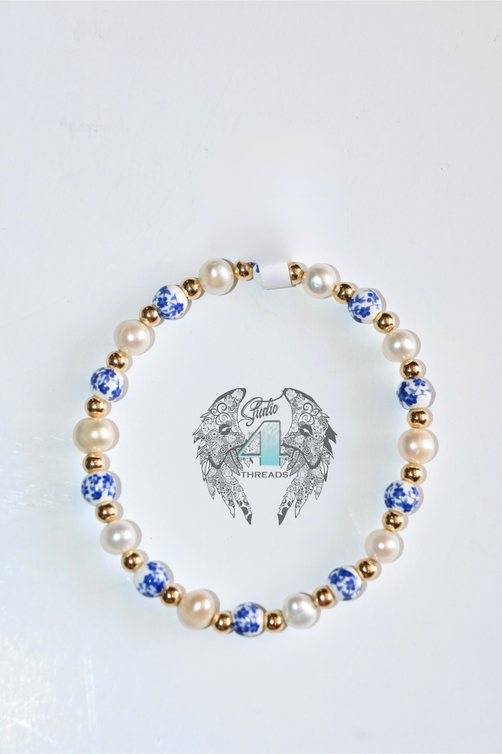 6.5"  Floral Porcelain Bracelet