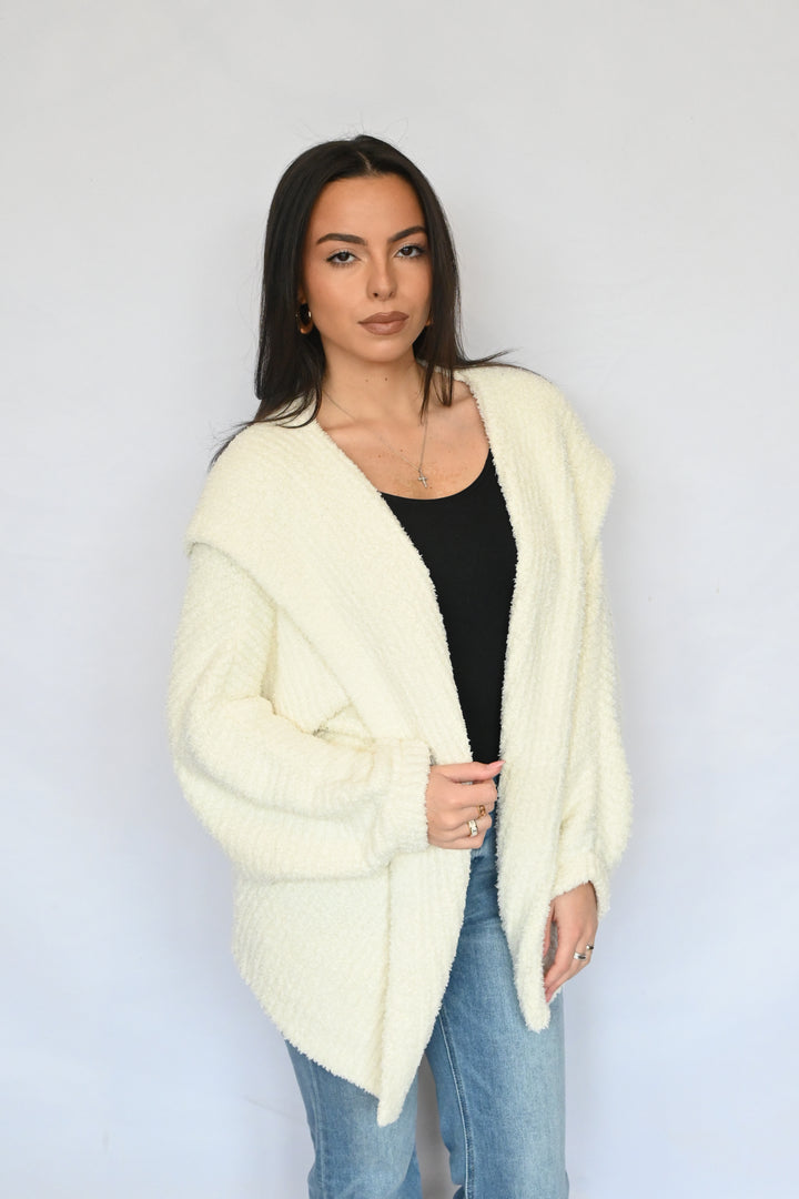 COZY HOOD CARDIGAN