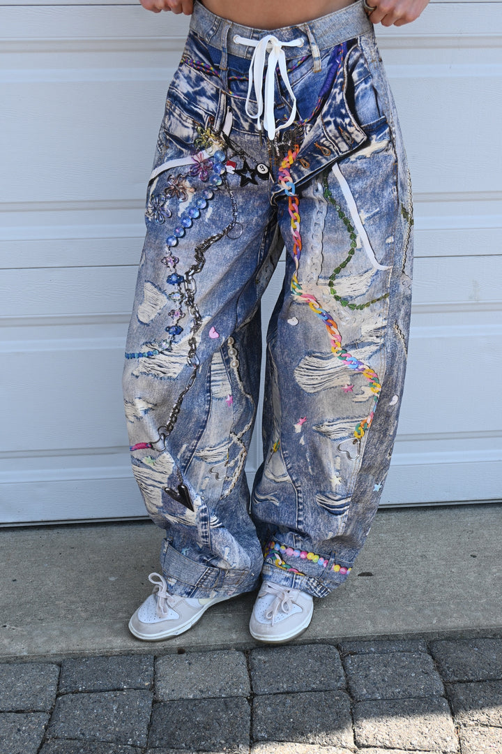 Piper Printed Barrel Jeans