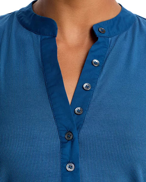 MARINA MIXED MEDIA RIBBED TOP