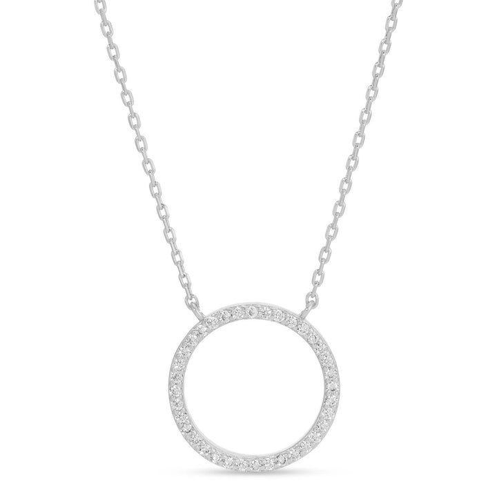 Open Pave Circle Pendant Necklace