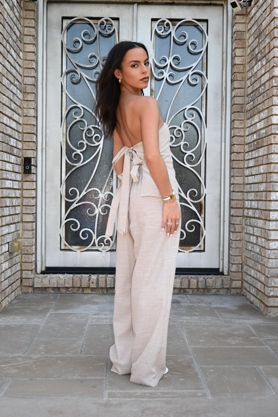 Striped Back Tie Tube Set