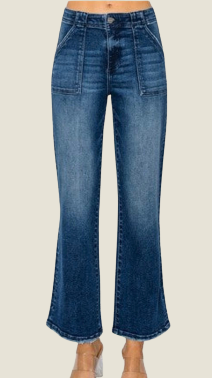 Patch Pocket Ankle Jeans