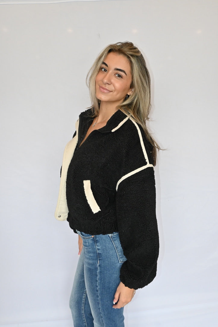 Jade Sherpa Bomber Jacket