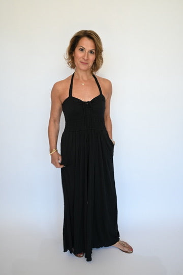 Blackberry Crinkle Knit Jumpsuit