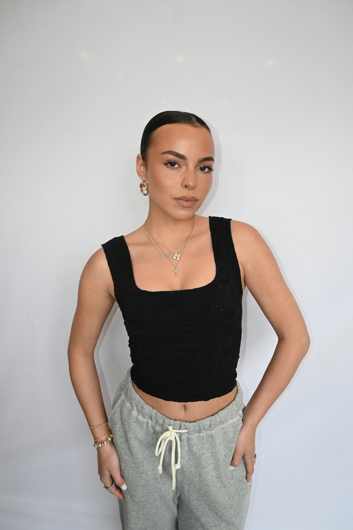 Double Lace Square Crop Top
