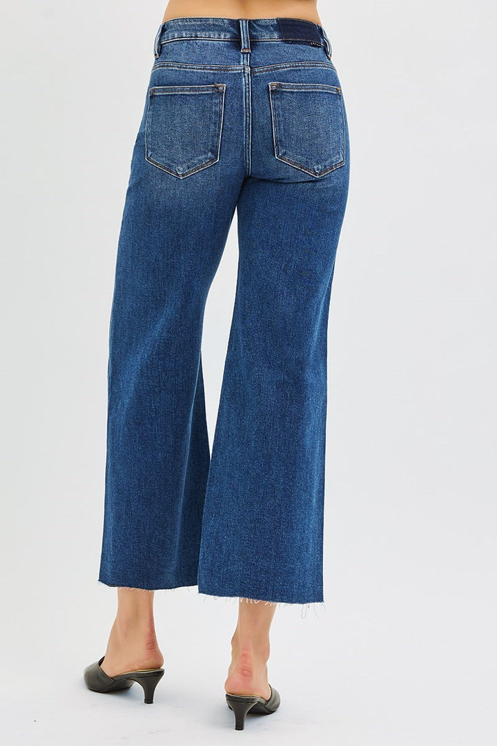 Wide Leg Raw Hem Crop