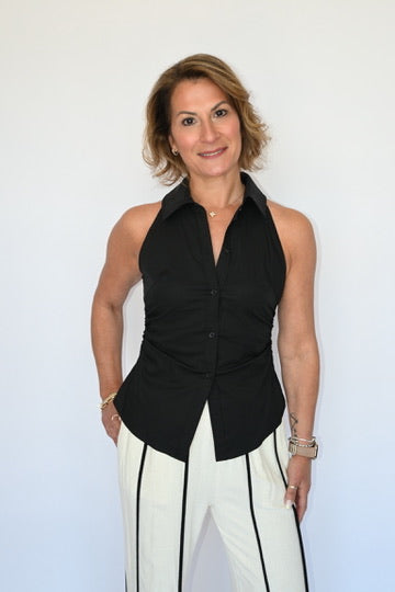 Collared Sleeveless Top