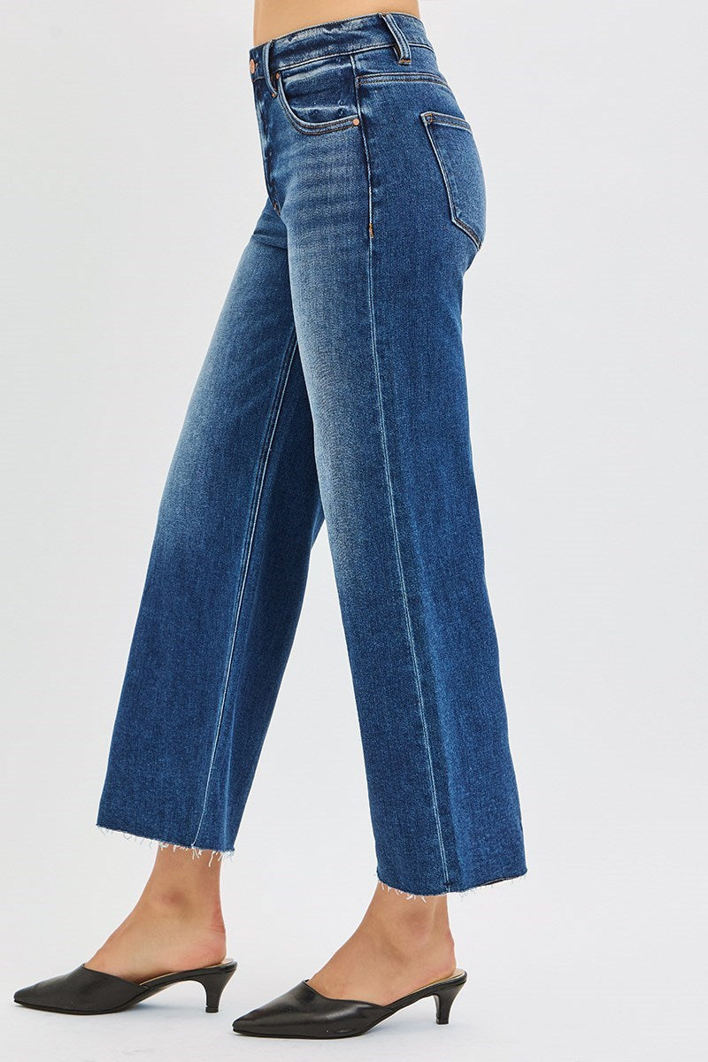 Wide Leg Raw Hem Crop