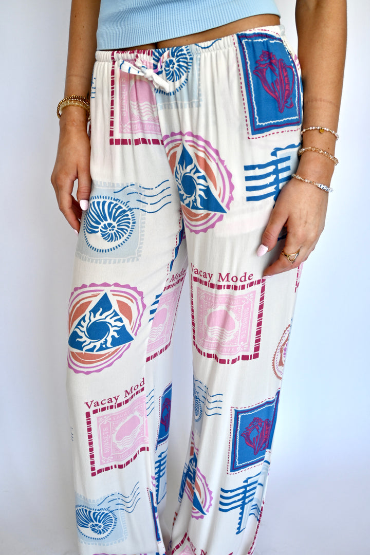 Sunset Postcard Printed Pants
