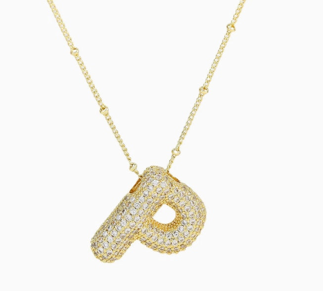 Bubble Initial Necklace